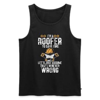Roofer -Roof house repairs - Men's Premium Organic Tank Top - black - Front - Michal (187cm)