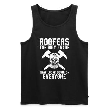Roofer -Roof house repairs - Men's Premium Organic Tank Top - black - Front - Michal (187cm)