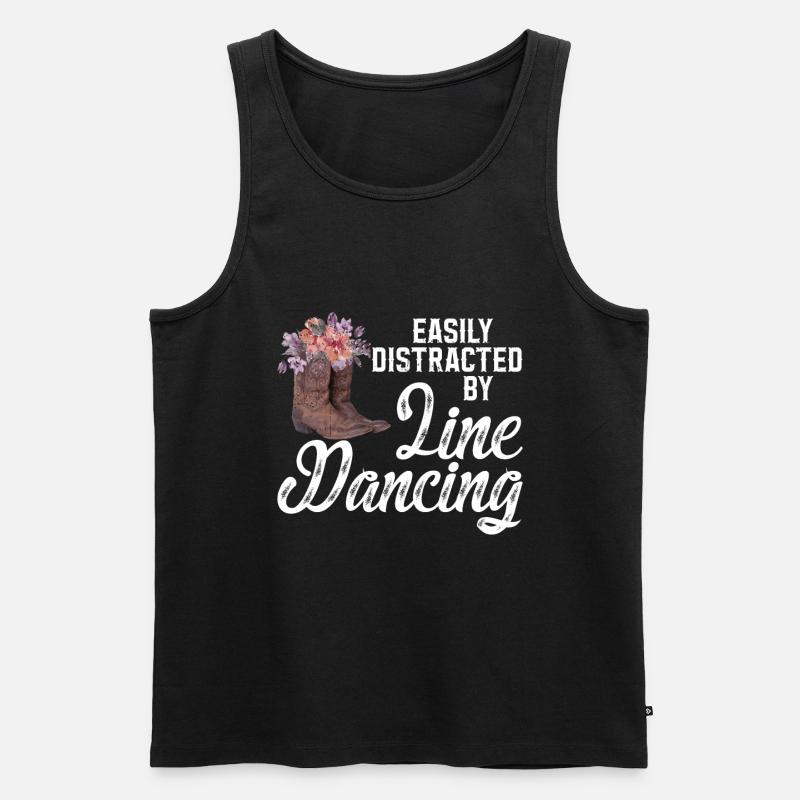 Line Dancing Cowboy Boots Western - Männer Premium Bio Tank Top - Schwarz