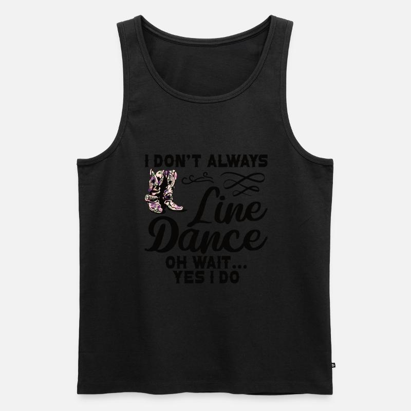 Line Dancing Cowboy Boots Western - Männer Premium Bio Tank Top - Schwarz