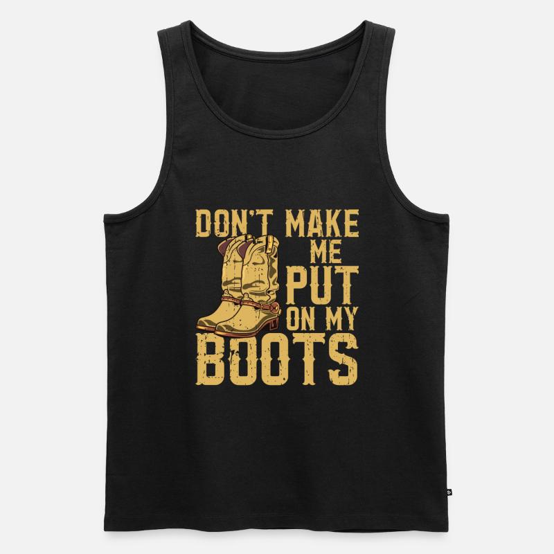 Line Dancing Cowboy Boots Western - Männer Premium Bio Tank Top - Schwarz
