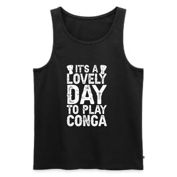 Conga Drum Musician Drumline - Men's Premium Organic Tank Top - black - Front - Michal (187cm)