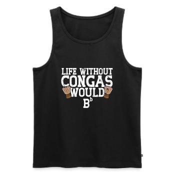 Conga Drum Musician Drumline - Men's Premium Organic Tank Top - black - Front - Michal (187cm)
