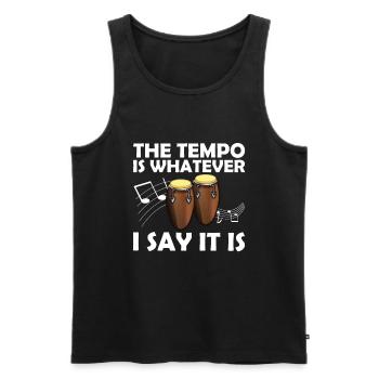 Conga Drum Musician Drumline - Men's Premium Organic Tank Top - black - Front - Michal (187cm)