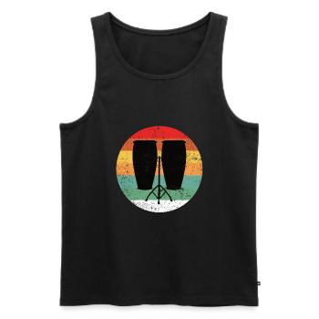 Conga Drum Musician Drumline - Men's Premium Organic Tank Top - black - Front - Michal (187cm)