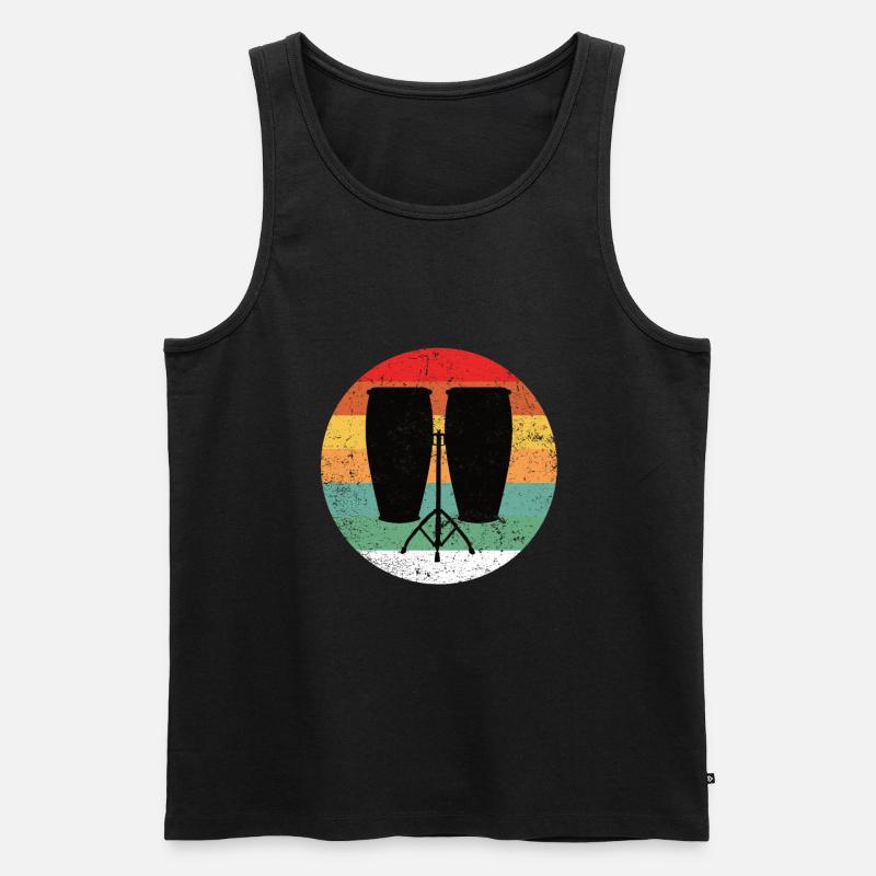 Conga Drum Musician Drumline - Männer Premium Bio Tank Top - Schwarz