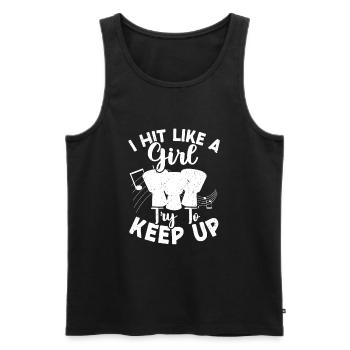 Conga Drum Musician Drumline - Men's Premium Organic Tank Top - black - Front - Michal (187cm)
