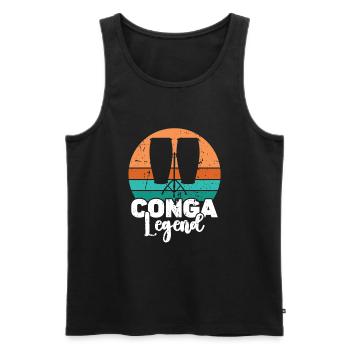 Conga Drum Musician Drumline - Men's Premium Organic Tank Top - black - Front - Michal (187cm)