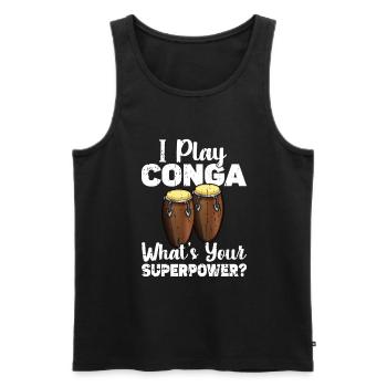 Conga Drum Musician Drumline - Men's Premium Organic Tank Top - black - Front - Michal (187cm)