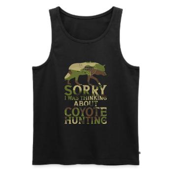 Chasse au coyote - Débardeur bio Premium Homme - noir - Devant - Michal (187cm)