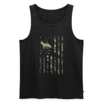 Chasse au coyote - Débardeur bio Premium Homme - noir - Devant - Michal (187cm)