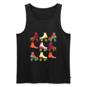 Rollschuhe - Männer Premium Bio Tank Top - Schwarz - Vorne - Michal (187cm)