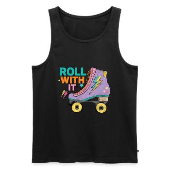 Rollschuhe - Männer Premium Bio Tank Top - Schwarz - Vorne - Michal (187cm)