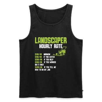 Mowing - Men's Premium Organic Tank Top - black - Front - Michal (187cm)