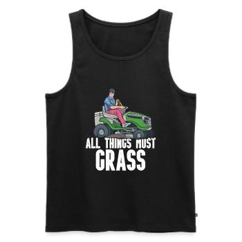 Mowing - Men's Premium Organic Tank Top - black - Front - Michal (187cm)