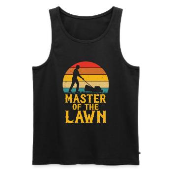 Mowing - Men's Premium Organic Tank Top - black - Front - Michal (187cm)