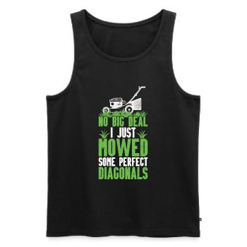 Mowing - Men's Premium Organic Tank Top - black - Front - Michal (187cm)