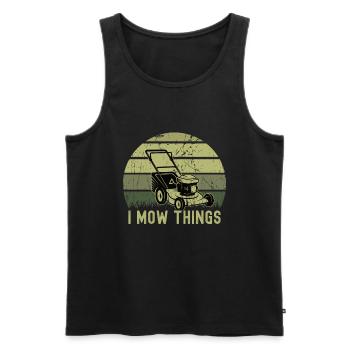 Mowing - Men's Premium Organic Tank Top - black - Front - Michal (187cm)