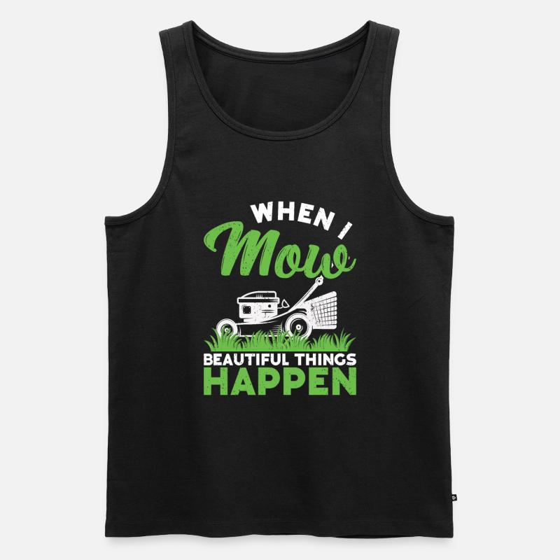 Rasenmähen - Männer Premium Bio Tank Top - Schwarz
