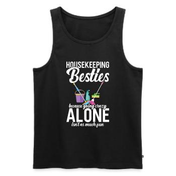 Haushalt - Männer Premium Bio Tank Top - Schwarz - Vorne - Michal (187cm)