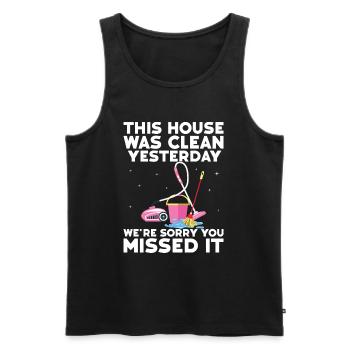 Haushalt - Männer Premium Bio Tank Top - Schwarz - Vorne - Michal (187cm)