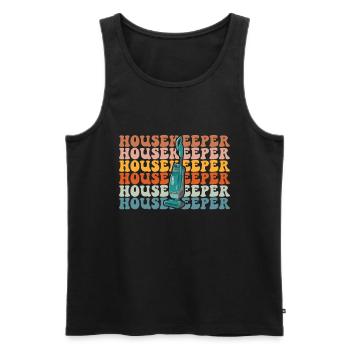 Haushalt - Männer Premium Bio Tank Top - Schwarz - Vorne - Michal (187cm)