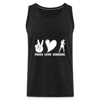 Sing - Men's Premium Organic Tank Top - charcoal grey - Front - Alexander (188cm)