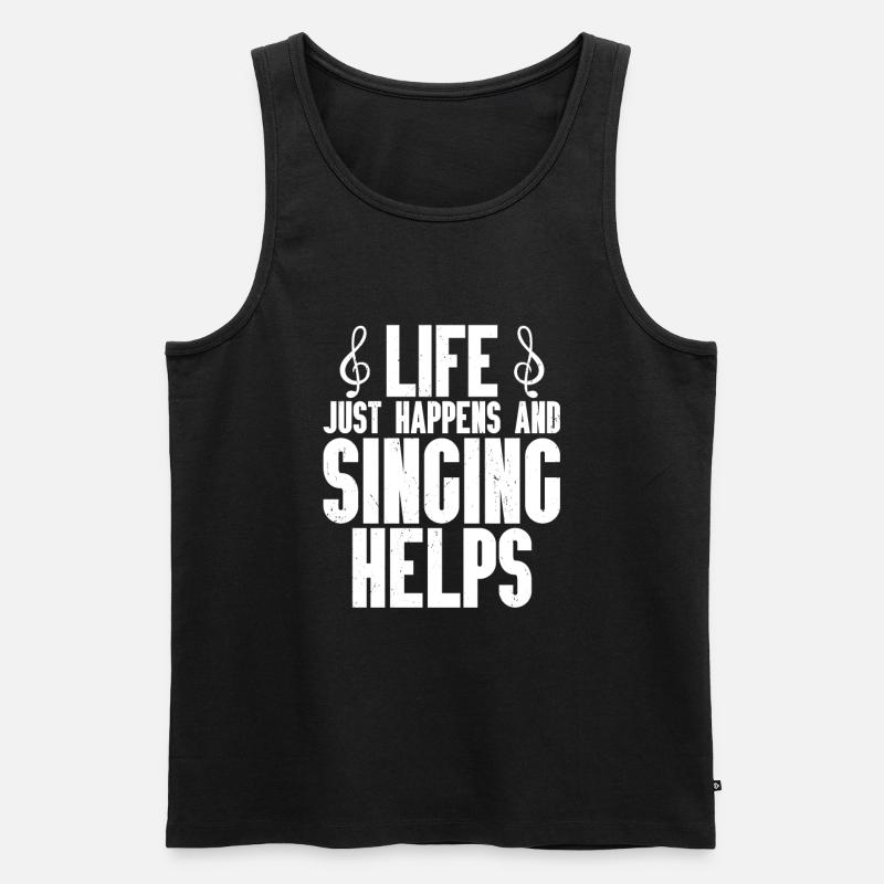 Singen - Männer Premium Bio Tank Top - Schwarz
