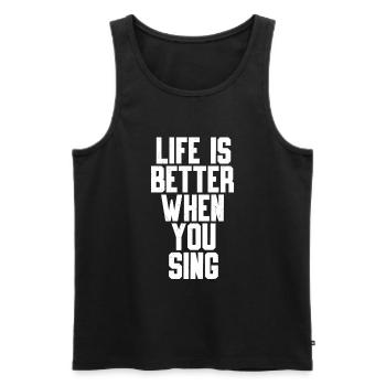 Singen - Männer Premium Bio Tank Top - Schwarz - Vorne - Michal (187cm)