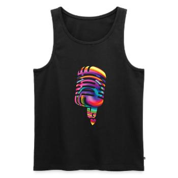Sing - Men's Premium Organic Tank Top - black - Front - AI Model Male 178 light (178cm)