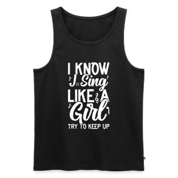 Singen - Männer Premium Bio Tank Top - Schwarz - Vorne - Michal (187cm)