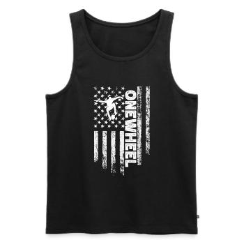 Einrad - Männer Premium Bio Tank Top - Schwarz - Vorne - AI Model Male 178 light (178cm)