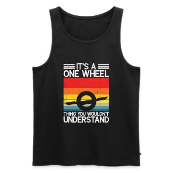 Unicycle - Men's Premium Organic Tank Top - black - Front - AI Model Male 178 light (178cm)