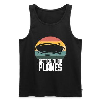 Zeppelin - Männer Premium Bio Tank Top - Schwarz - Vorne - AI Model Male 178 light (178cm)