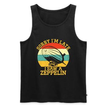 Zeppelin - Männer Premium Bio Tank Top - Schwarz - Vorne - AI Model Male 178 light (178cm)