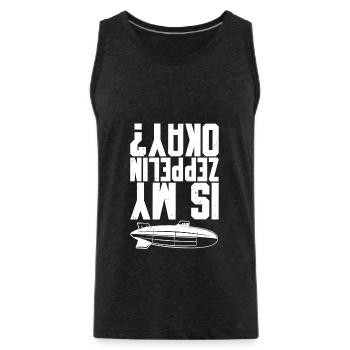 Zeppelin - Men's Premium Organic Tank Top - charcoal grey - Front - Alexander (188cm)