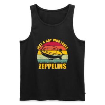 Zeppelin - Männer Premium Bio Tank Top - Schwarz - Vorne - AI Model Male 178 light (178cm)