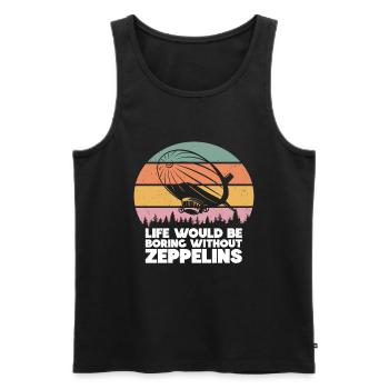 Zeppelin - Männer Premium Bio Tank Top - Schwarz - Vorne - AI Model Male 178 light (178cm)