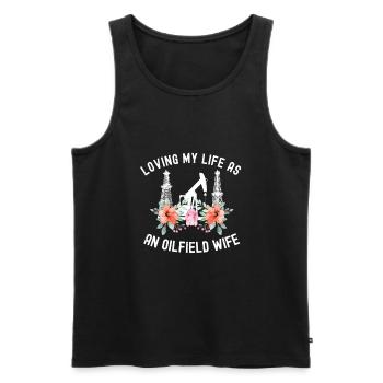 Oilfield - Men's Premium Organic Tank Top - black - Front - AI Model Male 178 light (178cm)