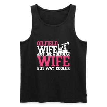 Oilfield - Men's Premium Organic Tank Top - black - Front - AI Model Male 178 light (178cm)