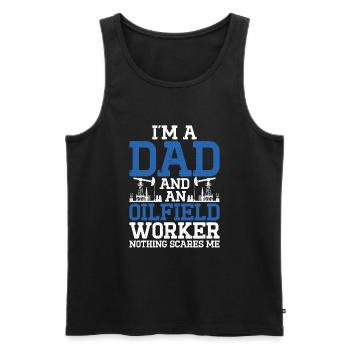 Oilfield - Men's Premium Organic Tank Top - black - Front - AI Model Male 178 light (178cm)