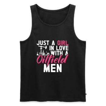Oilfield - Men's Premium Organic Tank Top - black - Front - AI Model Male 178 light (178cm)