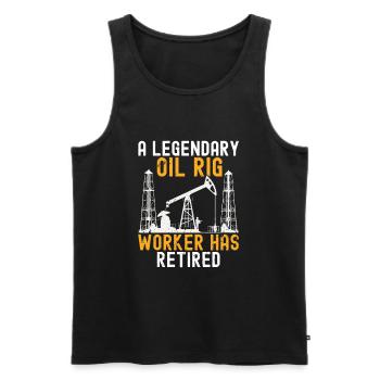 Oilfield - Men's Premium Organic Tank Top - black - Front - AI Model Male 178 light (178cm)
