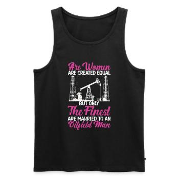 Oilfield - Men's Premium Organic Tank Top - black - Front - AI Model Male 178 light (178cm)
