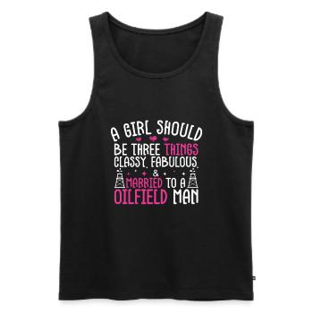 Oilfield - Men's Premium Organic Tank Top - black - Front - AI Model Male 178 light (178cm)