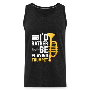 Trompete - Männer Premium Bio Tank Top - Anthrazit - Vorne - Alexander (188cm)