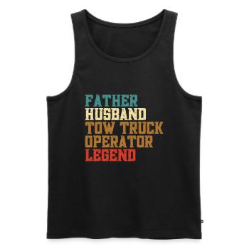 Abschleppfahrzeug - Männer Premium Bio Tank Top - Schwarz - Vorne - AI Model Male 178 light (178cm)