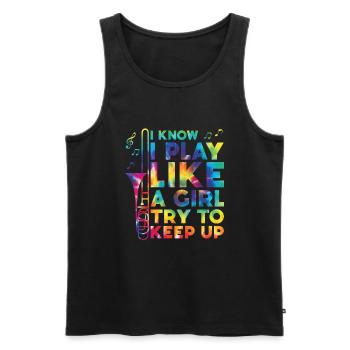 Trombone - Men's Premium Organic Tank Top - black - Front - AI Model Male 178 light (178cm)