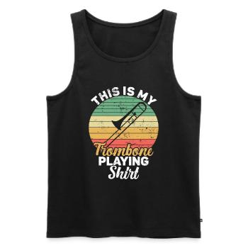 Trombone - Men's Premium Organic Tank Top - black - Front - AI Model Male 178 light (178cm)