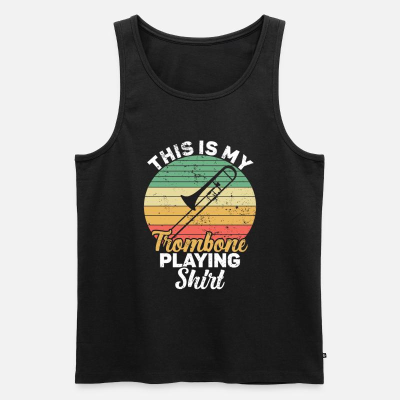 Posaune - Männer Premium Bio Tank Top - Schwarz